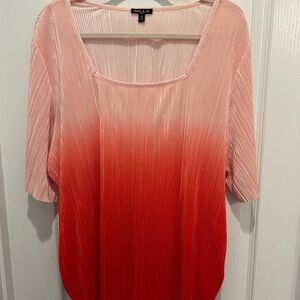 Sami & Jo Size 3X Elegant Ombre Red and Pink Women's Top
